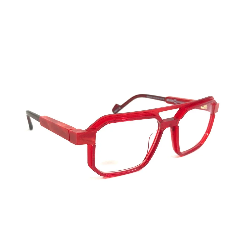 Etnia Barcelona Eyeglasses Frames CHROMA N41 RD Red Clear Thick Rim 53-16-142
